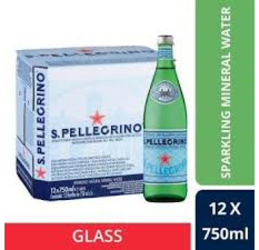 SAN PELLEGRINO SPARKLING NATURAL MINERAL WATER GLASS 12/750ML